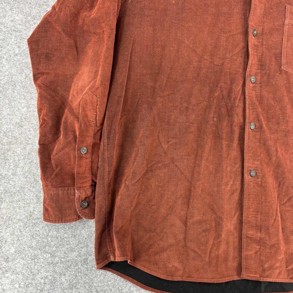 Ermenegildo Zegna Mens Rust Brown Corduroy Button Down Shirt Made in Italy - Picture 9 of 10